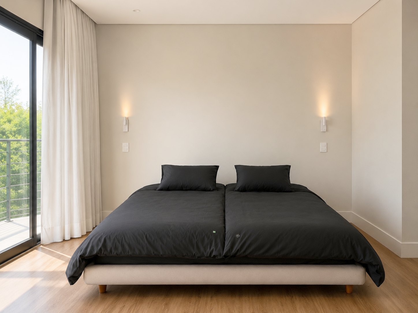 Cama com dois duvets Aurora pretos