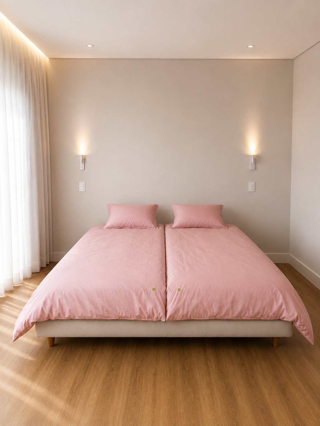 Cama escandinava com duvet Aurora rosé