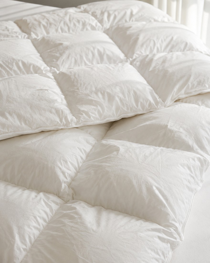 Duvet de pluma Golden Dreams, câmaras costuradas, luz de janela